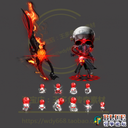 红魔骷髅剑甲首饰套装