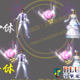 婚纱鲜花礼服一体时装+分体剑甲