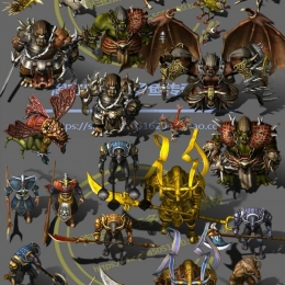 复古全套怪物素材160只png